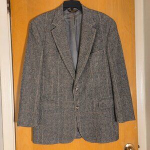 Vtg Brooks Brothers 100% Camelhair Blazer Jacket Mens 41R Glen Plaid Black Tan